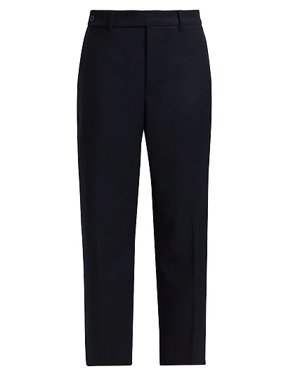Waist Tape Straight-Leg Ankle Trousers