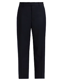 Waist Tape Straight-Leg Ankle Trousers