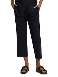 Waist Tape Straight-Leg Ankle Trousers