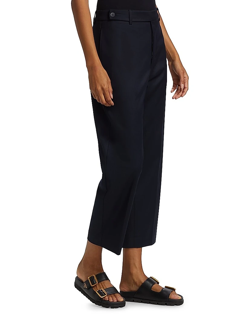 Waist Tape Straight-Leg Ankle Trousers