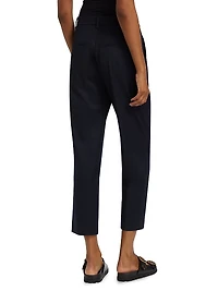 Waist Tape Straight-Leg Ankle Trousers