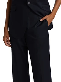 Waist Tape Straight-Leg Ankle Trousers