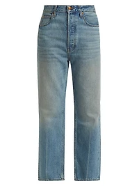 Slouch Mid-Rise Straight Jeans