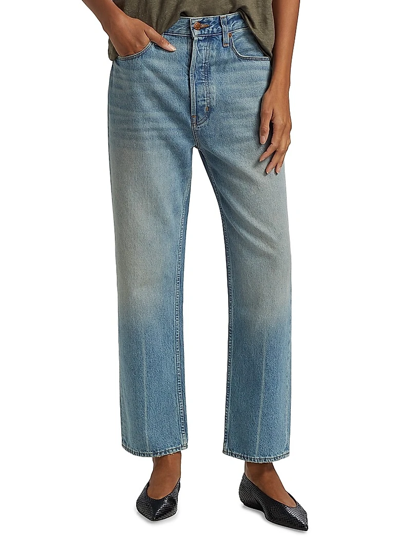 Slouch Mid-Rise Straight Jeans