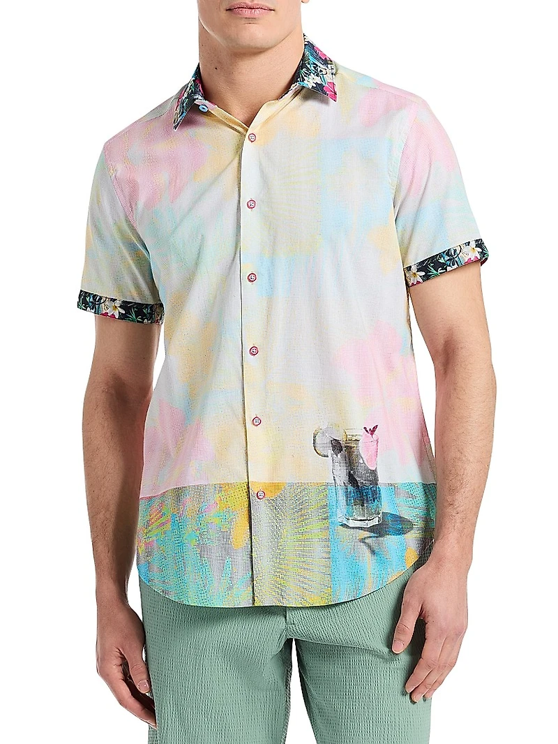 Haze Printed Cotton Short-Sleeve Shirt
