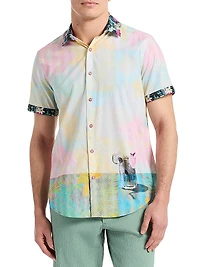 Haze Printed Cotton Short-Sleeve Shirt