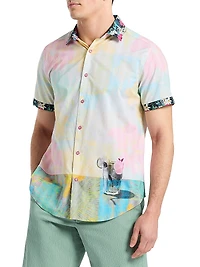 Haze Printed Cotton Short-Sleeve Shirt