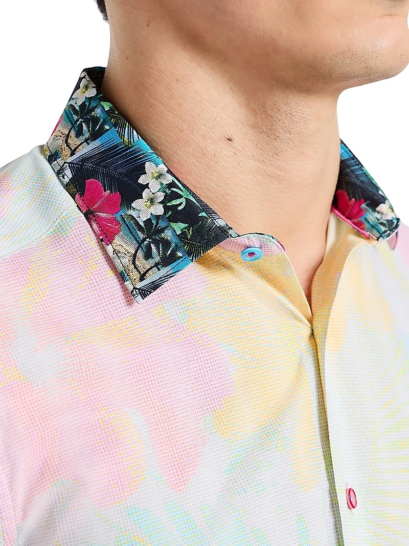 Haze Printed Cotton Short-Sleeve Shirt