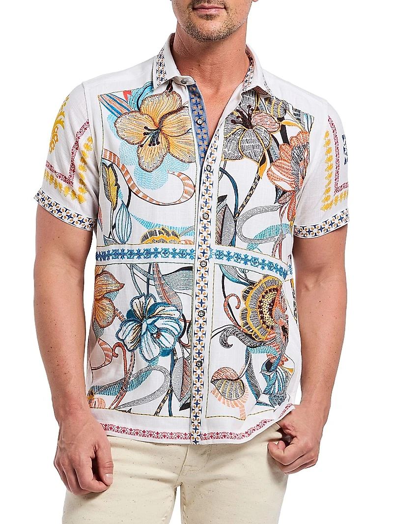 Manzu Abstract Woven Shirt