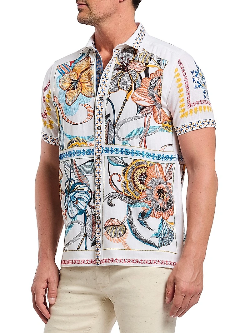 Manzu Abstract Woven Shirt