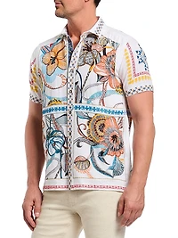 Manzu Abstract Woven Shirt