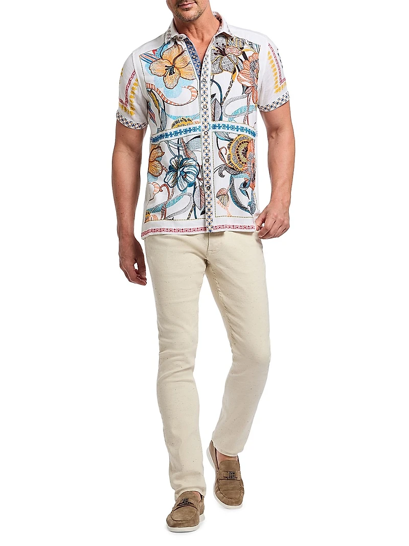 Manzu Abstract Woven Shirt