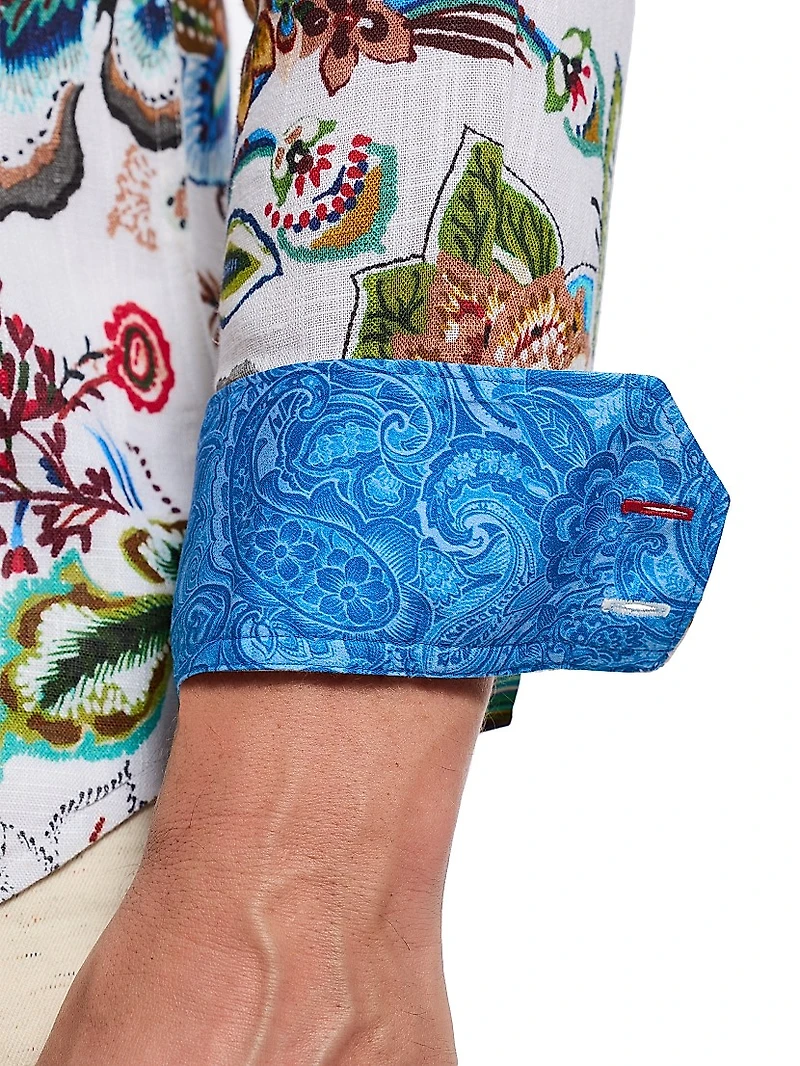 Palawan Floral Cotton Button-Front Shirt