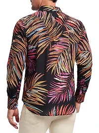 Acai Printed Cotton Button-Front Shirt
