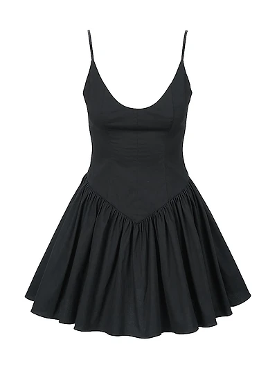 Dena Stretch-Cotton Fit & Flare Minidress