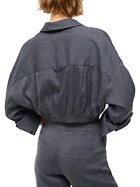 Lisa Linen-Blend Crop Top