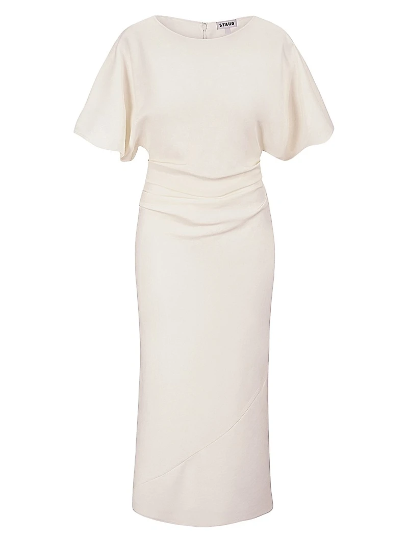 Amelie Linen-Blend Sheath Midi-Dress