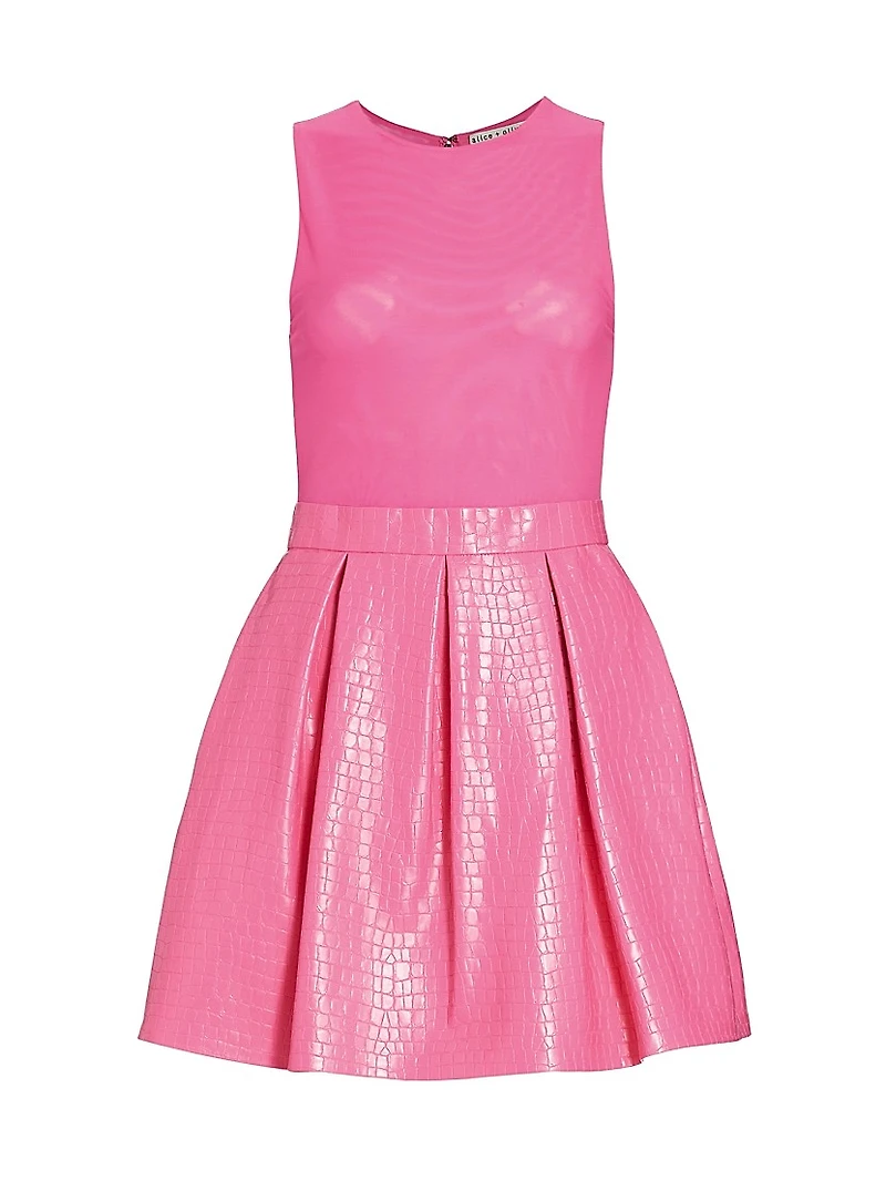 Chara Croc-Embossed Party Dress