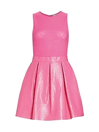 Chara Croc-Embossed Party Dress
