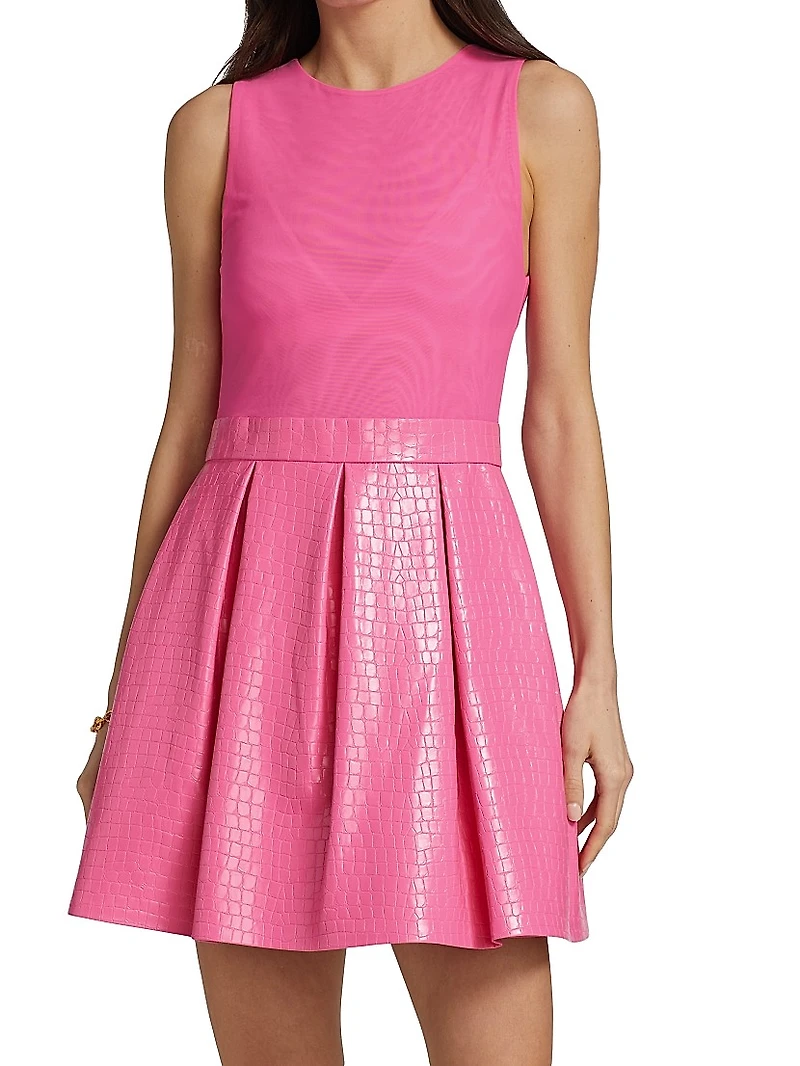 Chara Croc-Embossed Party Dress