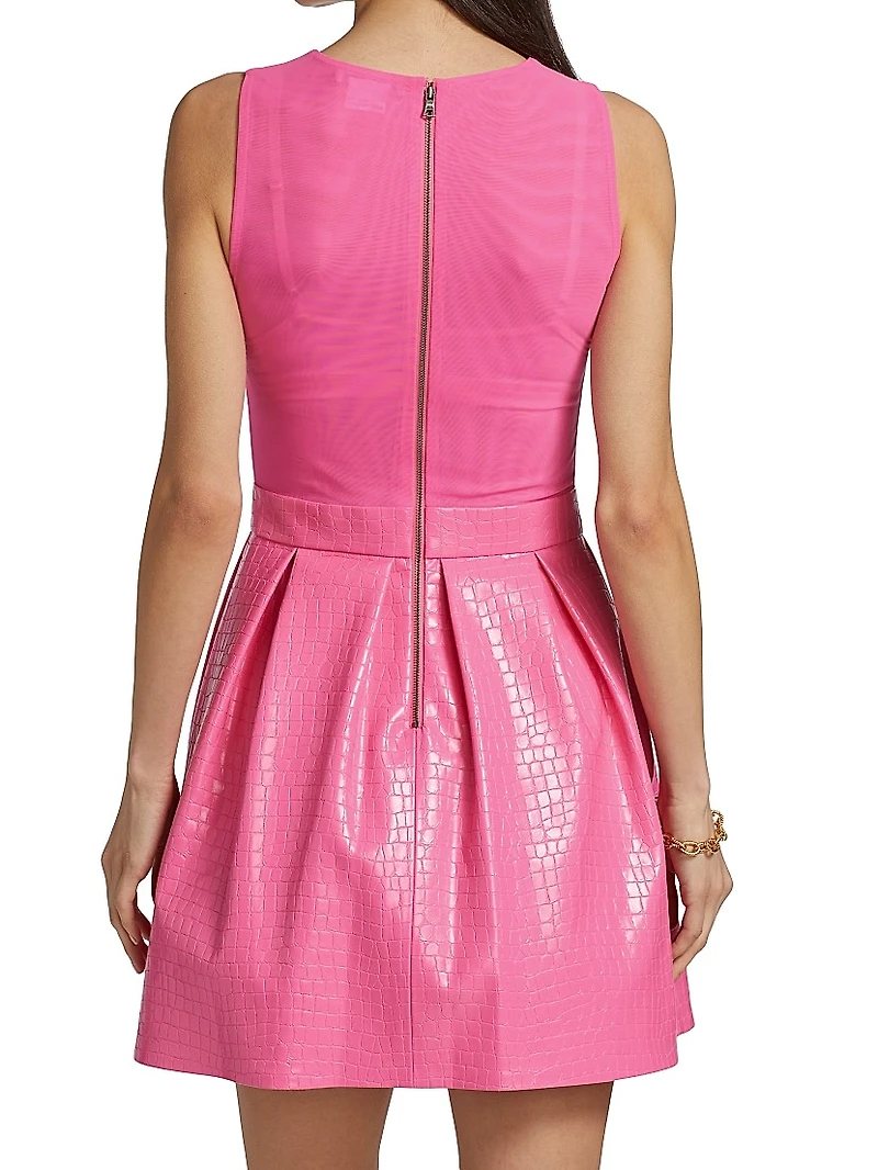 Chara Croc-Embossed Party Dress