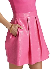 Chara Croc-Embossed Party Dress