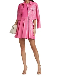 Chara Croc-Embossed Party Dress