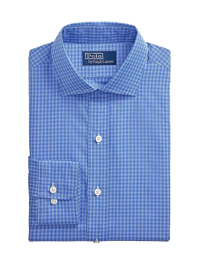 Classic-Fit Checked Cotton Poplin Shirt