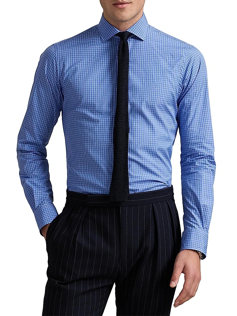Classic-Fit Checked Cotton Poplin Shirt