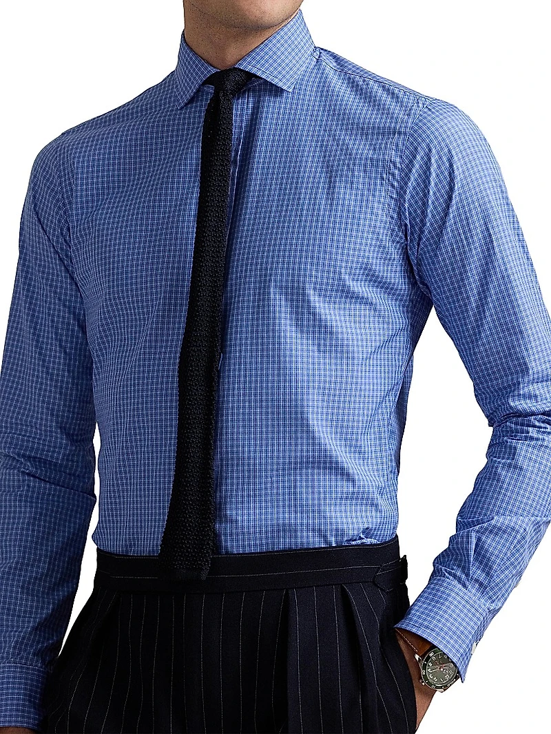 Classic-Fit Checked Cotton Poplin Shirt