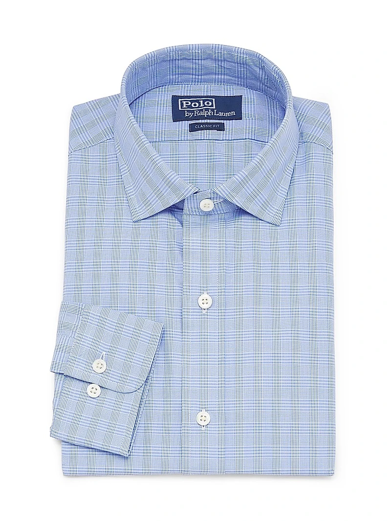 Classic Fit Checked Poplin Shirt