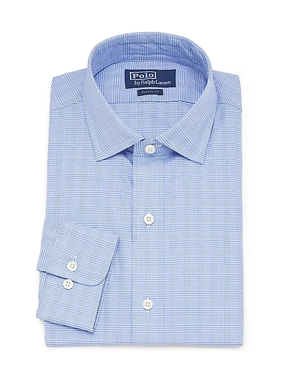 Classic Fit Checked Poplin Shirt