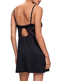 Satin & Lace Cut-Out Back Chemise