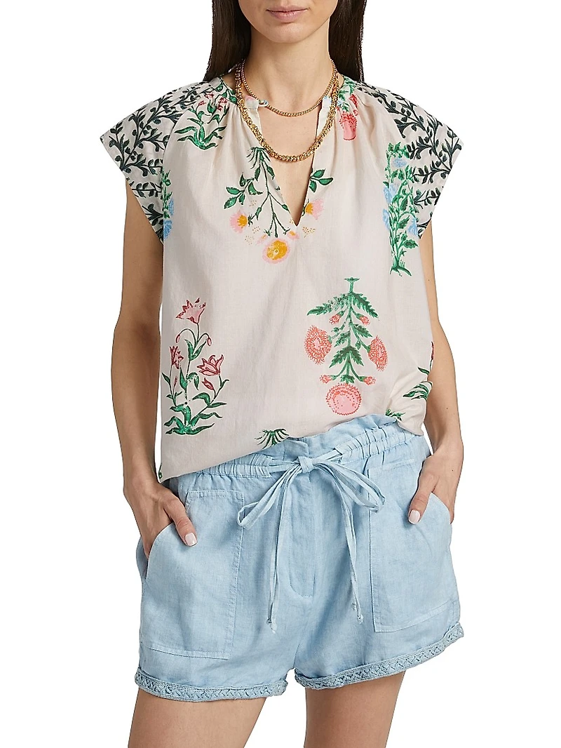 Almirante Keyla Floral Cotton Voile Top