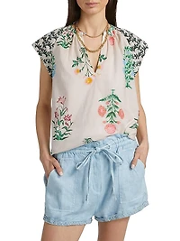 Almirante Keyla Floral Cotton Voile Top