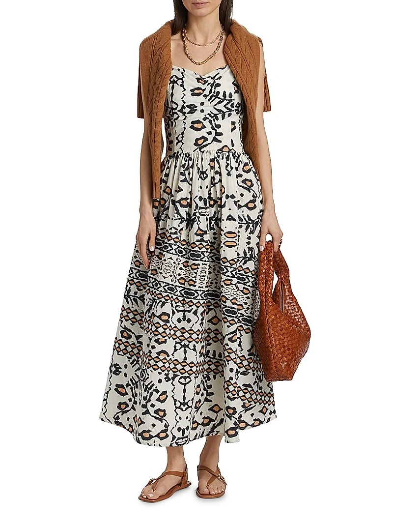 Ensenada Finley Printed Cotton Poplin Maxi Dress
