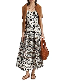 Ensenada Finley Printed Cotton Poplin Maxi Dress