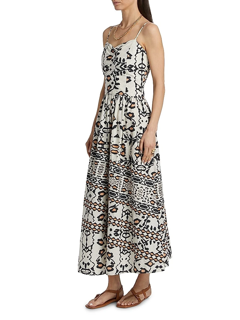 Ensenada Finley Printed Cotton Poplin Maxi Dress