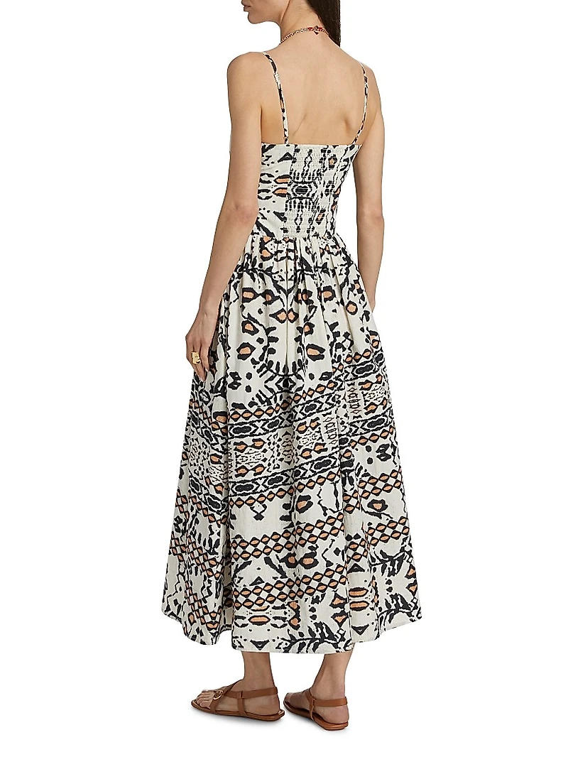 Ensenada Finley Printed Cotton Poplin Maxi Dress