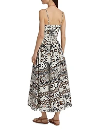 Ensenada Finley Printed Cotton Poplin Maxi Dress