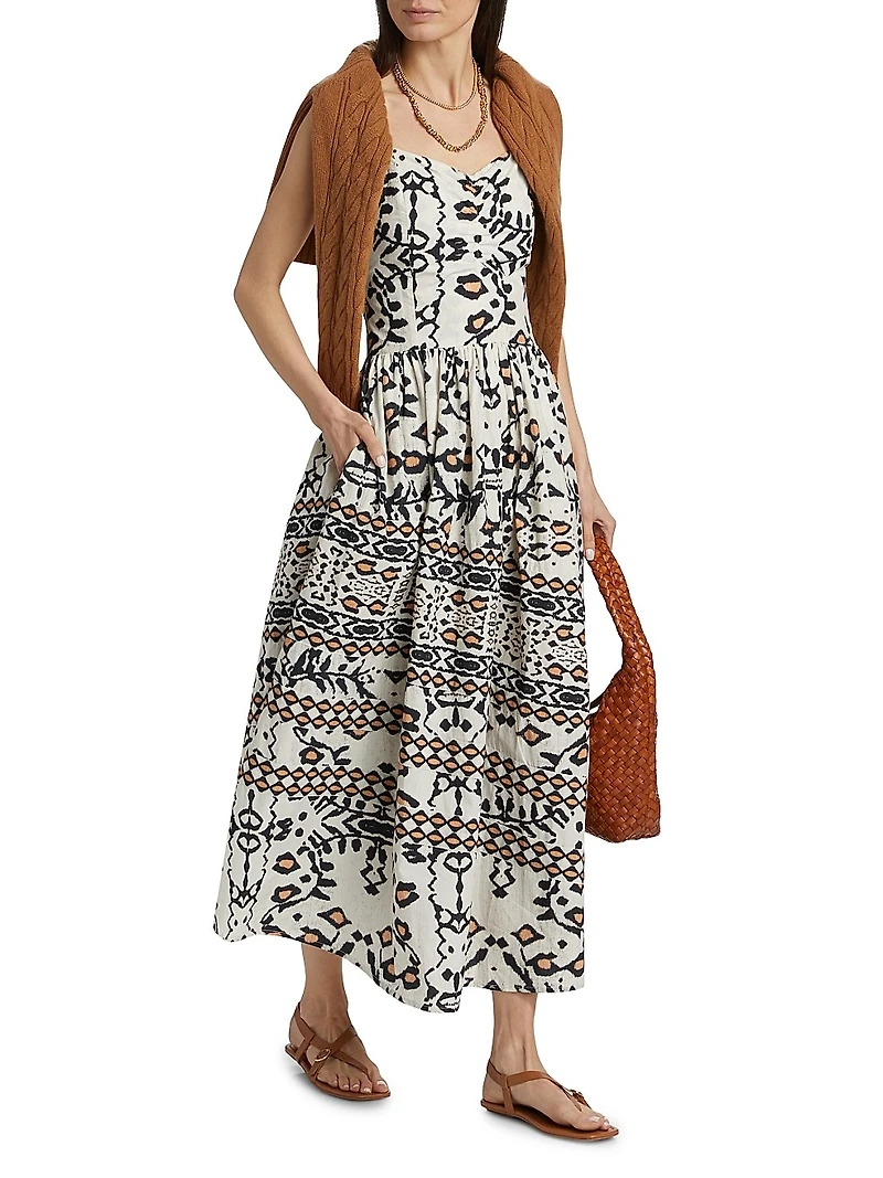Ensenada Finley Printed Cotton Poplin Maxi Dress
