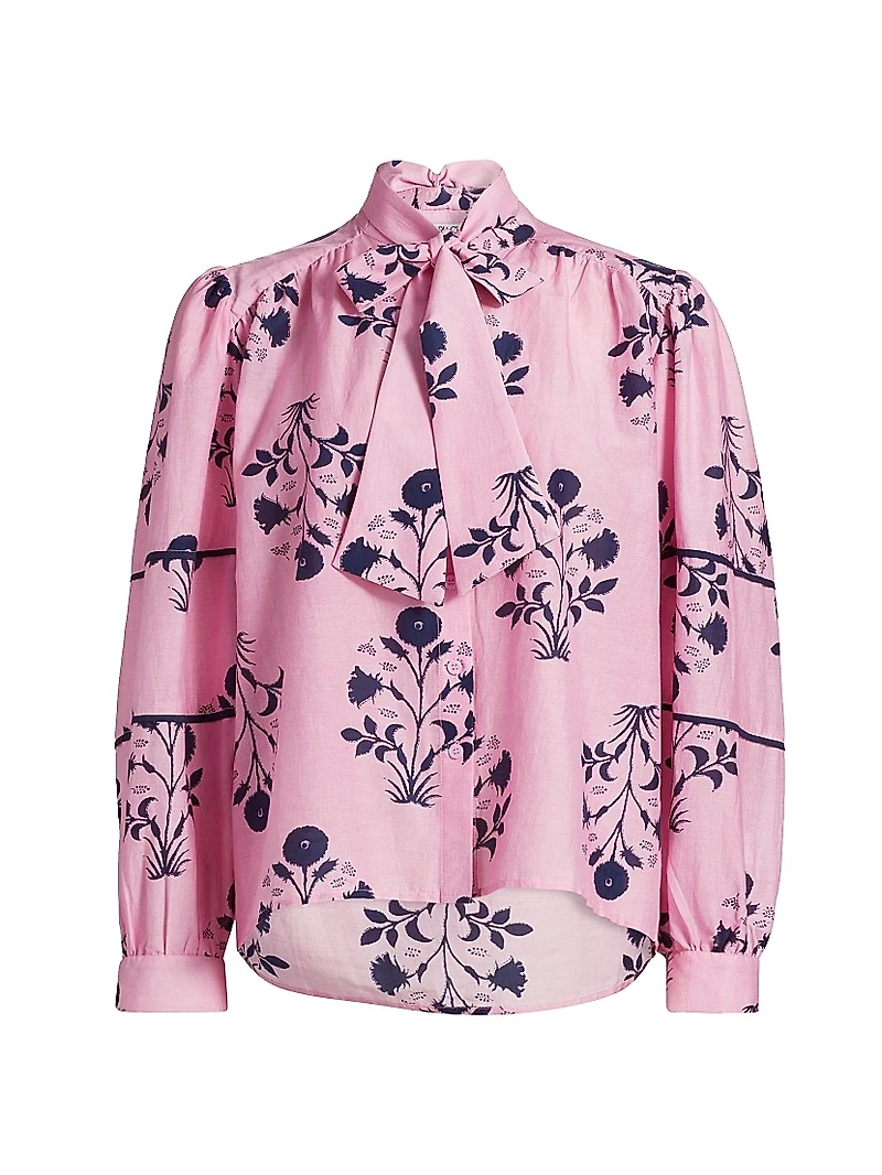 Bolson Roberta Floral Cotton-Silk Voile Blouse