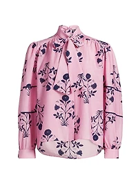 Bolson Roberta Floral Cotton-Silk Voile Blouse