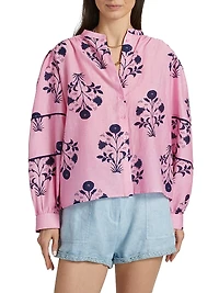 Bolson Roberta Floral Cotton-Silk Voile Blouse