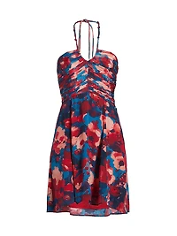 Liniers Tori Floral Crepe Ruched Minidress