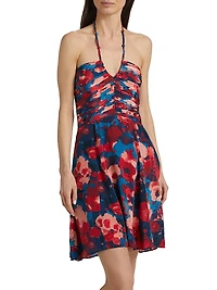 Liniers Tori Floral Crepe Ruched Minidress