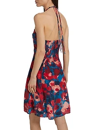 Liniers Tori Floral Crepe Ruched Minidress