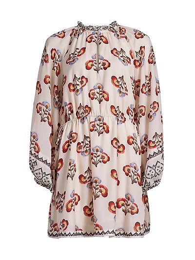 Caballito Vito Floral Long-Sleeve Minidress