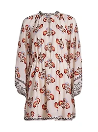 Caballito Vito Floral Long-Sleeve Minidress