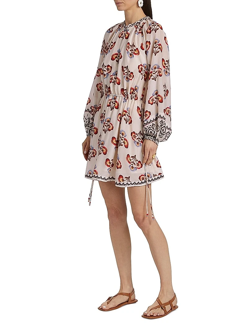 Caballito Vito Floral Long-Sleeve Minidress